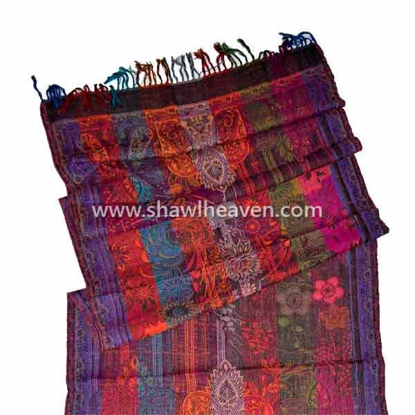 Multicolor wool hijab shawl